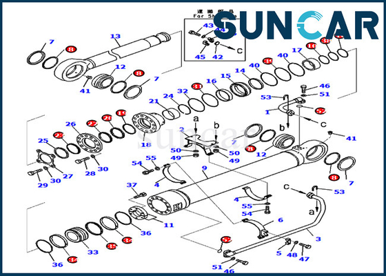 Bucket Sealing Kit 721-98-01590 7219801590 PC800SE-8E0 Komatsu Repair Seal Kit Hydraulic Cylinder