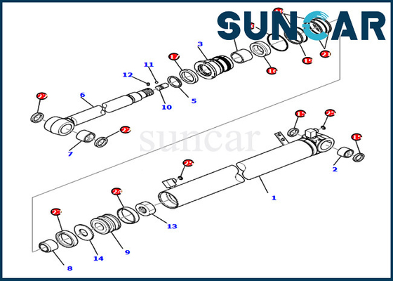 Arm Service Kit Parts 707-98-28910 7079828910 Cylinder Seal Kit For PC80MR-3 PC80MR-5 Komatsu