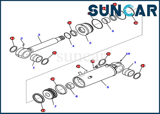 PC80MR-3 Komatsu 707-98-42710 7079842710 Blade Replacement Seal Kit Hydraulic Cylinder