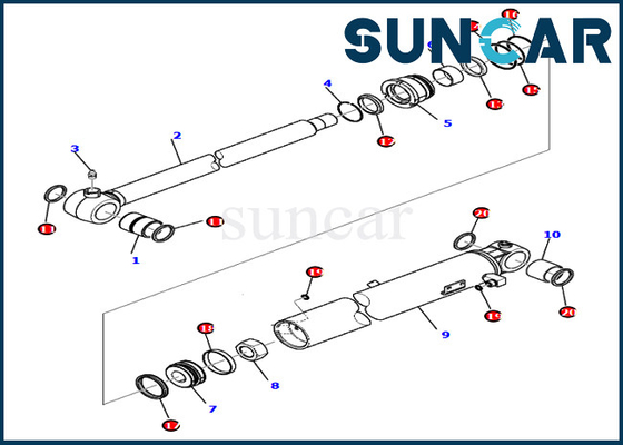 Komatsu PC80MR-3 PC80MR-5 707-98-26980 7079826980 Bucket Cylinder Oil Seal Kit Excavator Service Parts
