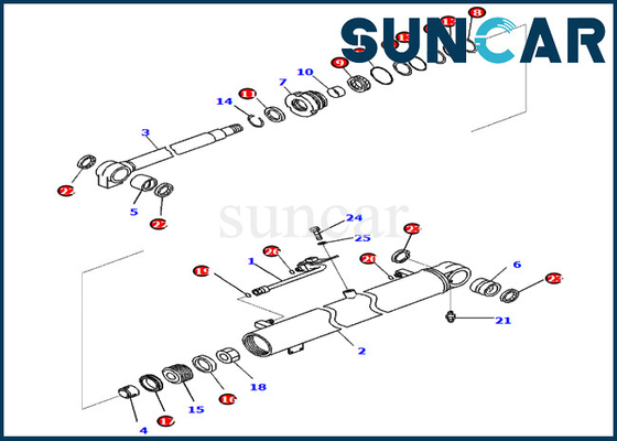 Komatsu Boom Sealing Kit 707-98-36740 7079836740 PC88MR-10 PW98MR-10 Cylinder Repair Seal Kit
