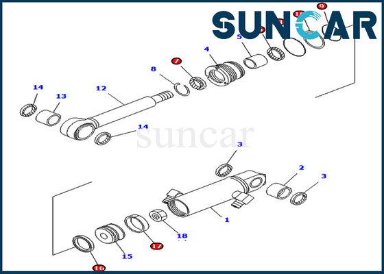 PC01-1 PC03-2 Komatsu 707-99-02010 Blade Cylinder Service Kit 7079902010 Excavator Repair Kits