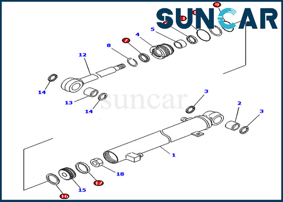 Arm Seal Kit Hydraulic Cylinder For 707-98-03040 7079803040 PC02-1 Komatsu Heavy Machine