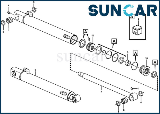 Excavator Oil Seal Kit VOE15078210 VOE 15078210 Bucket Repair Kits Hydraulic Cylinder For SUNCARVO.L.VO EC27C