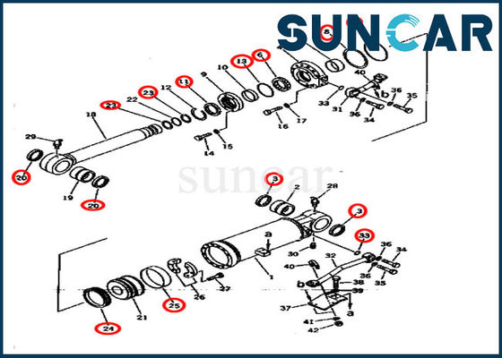 ISO9001 Lift Cylinder Seal Kit 707-99-73050 For D275A-2 Komatsu