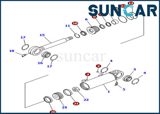 707-99-24670 Tilt Cylinder Seal Kit Komatsu Service Kits Fits D37EX-21A D31PX-21A Dozer