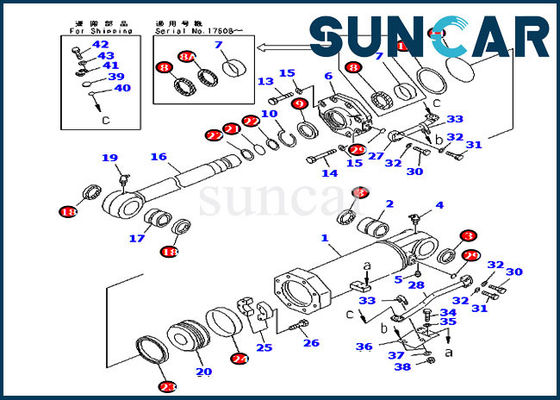 Oil Resistance 707-98-74400 Lift Cylinder Repair Seal Kit For D375A-3 D375A-3A Komatsu