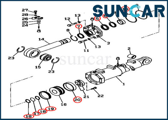D375A-3D Dozer 707-99-74420 Blade Tilt Cylinder Replacement Kits Komatsu Service Kit