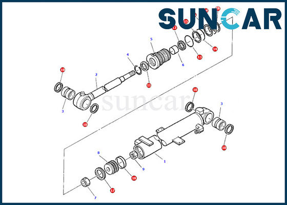 878000376 Komatsu Boom Cylinder Oil Seal Gasket Kit PC07-2 Model Inner Repair Service Kit