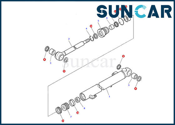 878000377 Arm Cylinder Seal Kits Komatsu Service Kit PC07-2 Model Repair Oil Seal Gasket Kit