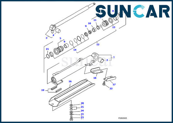 YM172186-72190 Boom Cylinder Seal Kit Komatsu PC09FR-1 Excavator Hydraulic Cylinder Seal Repair