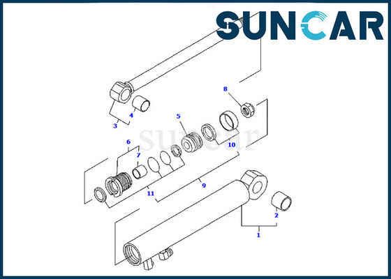 YM172186-72370 Blade Arm Cylinder Seal Kit For Komatsu PC09FR-1 Excavator Seal Repair Kit