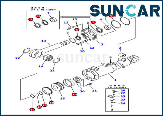 Good Sealing 7079974450 Komatsu Blade Seal kit D375A-3A Tilt Cylinder Repair Kits