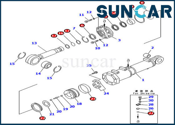707-99-74460 Blade Tilt Cylinder Sealing Kit Komatsu Service Kit For Pitch Dozer D375A-3