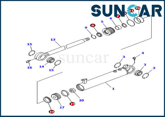 707-98-24910 Angle Cylinder Seal Kits Replacement Kit Fits Komatsu D39EX-21 D39PX-21