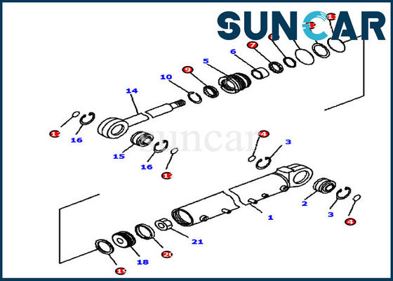 Bulldozer 707-99-42530 Komatsu Service Kit Blade Angle Hydraulic Cylinder Sealing Kit