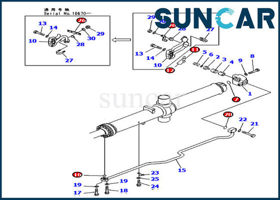 D475A-3 Komatsu Parts 707-98-67510 7079867510 Hydraulic Blade Lift Repair Cylinder Seal Kits