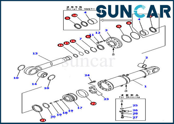 707-99-84040 Blade Tilt Seal Repair Kit D475A-2 D475A-3 Komatsu L.H. Cylinder Service Kit