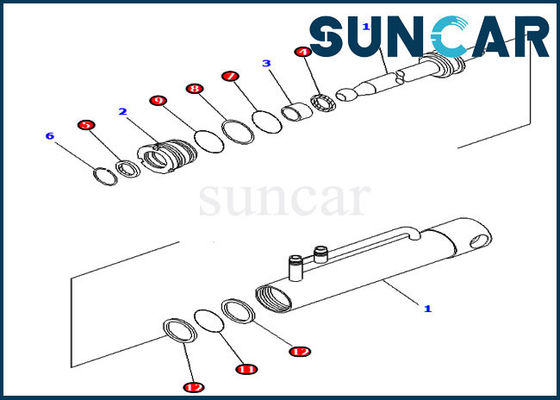 Corrosion Resistance 707-99-11010 Hydraulic Cylinder Repair Seal Kit For Komatsu D475A-3