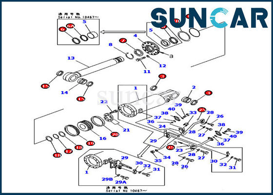 707-98-84010 Hydraulic Repair Seal Kits Komatsu Ripper Tilt Cylinder Replacement Kit
