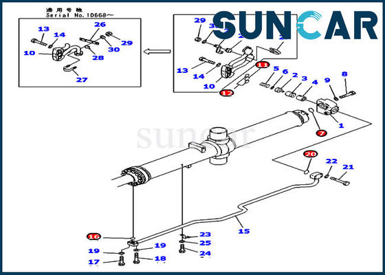 707-98-74110 Blade Lift Cylinder Repair Kit Hydraulic Seal Kits For Komatsu D475A-3 Dozer