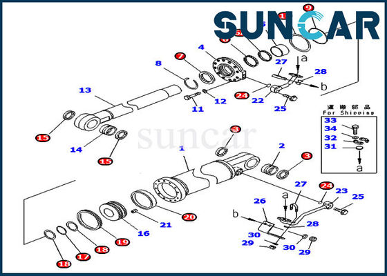 D475A-5E0 Tilt Cylinder Seal Repair Kit 707-99-77620 Komatsu Hydraulic Replacement Kits