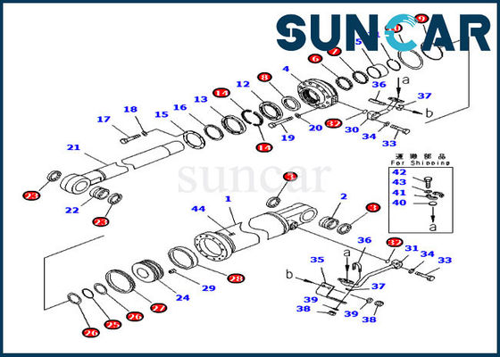 ISO9001 131-62-05080 Lift Cylinder Seal Repair Kit D50A-16 Dozer Komatsu Replacement Kits
