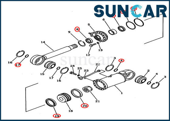 707-98-53410 Tilt Seal Kit Hydraulic Cylinder Repair Kits Fits D53A-18 D53P-18 Komatsu