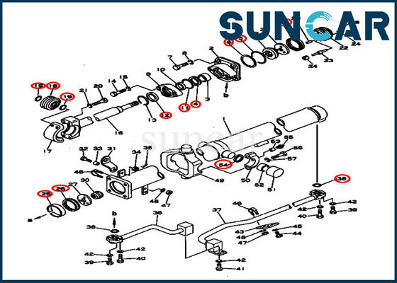 130-63-05020 Hydraulic Cylinder Seal Kit Fits Komatsu D53A-16 D53P-16 Bulldozer