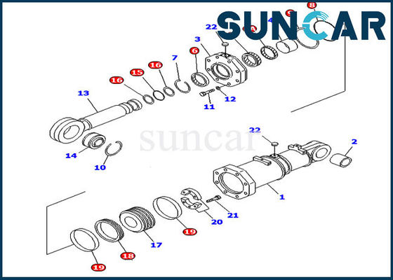 D575A-2 D575A-3 Dual Tilt Cylinder Seal Kit 707-98-95430 Dozer Komatsu Service Kits