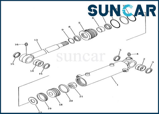 Komatsu PC10-7 Excavator Blade Lift Cylinder Seal Kit 707-98-12700 Cylinder Service Kits