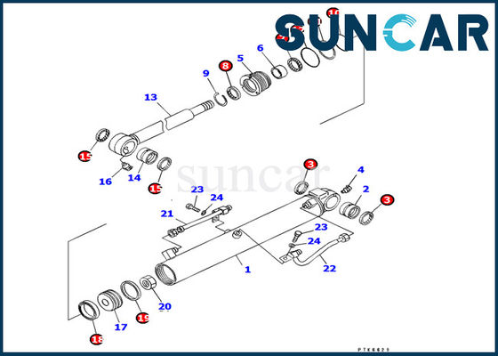 707-98-14610 Bucket Cylinder Seal Kit OEM Komatsu Repair Kit Fits Excavator PC8uu-3 R3eplacement