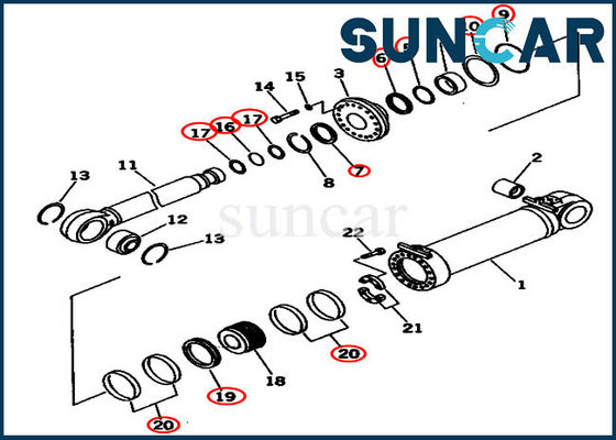 Dual Tilt Cylinder Sealing Kit 707-99-96201 OEM Dozer Komatsu Hydraulic Oil Seal Kits
