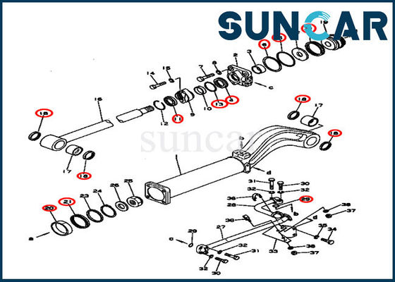 131-63-05020 Dump Cylinder Service Kit 131-63-05020 Repair Seal Kit For D53S-16 Komatsu