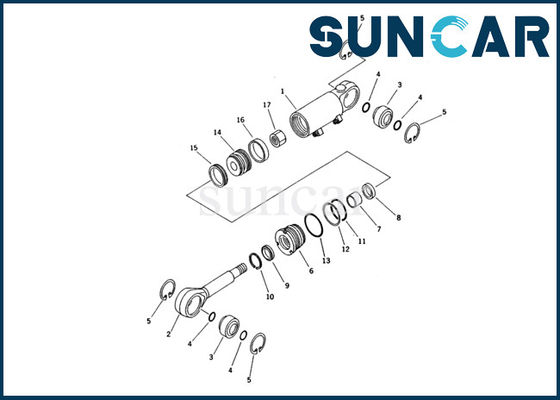 707-98-23100 Blade Tilt Cylinder Service Kit Komatsu Inner Repair Seal Kit For PC20R-8 Excavator