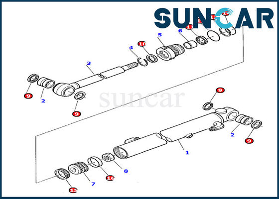 878000203 Arm Cylinder Seal Kits For Komatsu PC20-7 Excavator Oil Sealing Gasket Repair