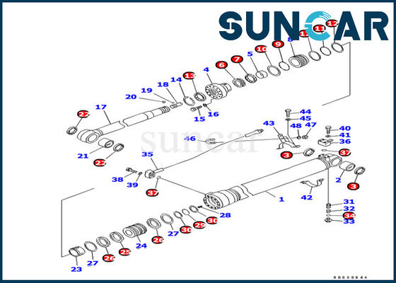 Oil Resistance 707-99-44340 Hydraulic Arm Cylinder Seal Kit For Komatsu PC100-6Z Inner Parts