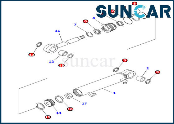 707-98-03400 Bucket Cylinder Seal Kit Fits Komatsu PC10MR-1 Hydraulic Cylinder Assy Repair