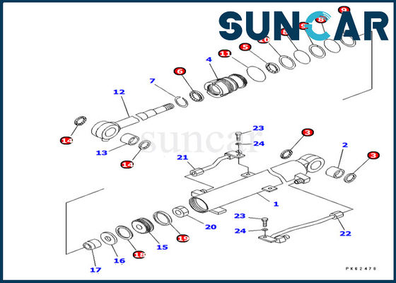 Komatsu PC03-2 Boom Cylinder Seal Kit 707-98-03450 Repair Kit Model Inner Replacement Parts
