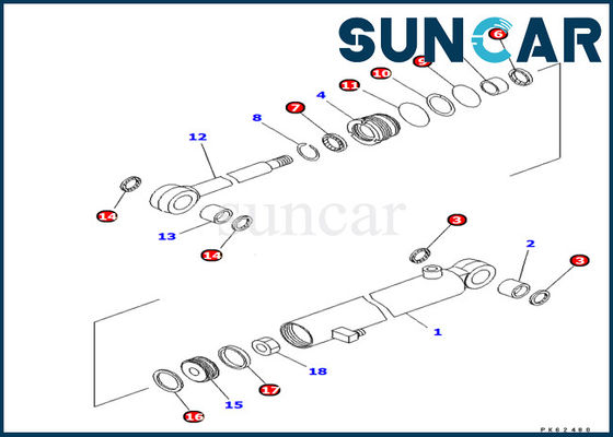 707-98-03460 Excavator Seal Kits Komatsu PC03-2 Arm Cylinder Inner Oil Seal Service Kit