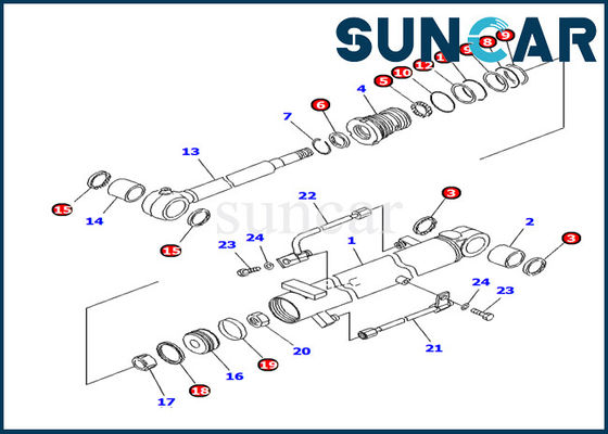 707-98-10940 Komatsu Boom Cylinder Repair Seal Kits For PC10MR-1 Excavator Inner Parts