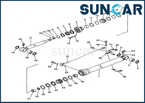 707-99-36620 Excavator Arm Cylinder Seal Kits Komatsu PC100N-6 Cylinder Assembly Inner Parts