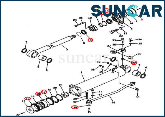 Hydraulic Seals 135-63-05060 Lift Seal Kit Cylinder Replacement Kits For D57S-1B D57S-1 Komatsu