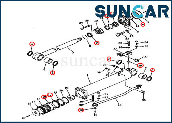 135-63-05050 Komatsu Cylinder Sealing Kit Standard Size Bulldozer Lift Repair Seal Kit