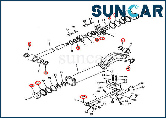 Hydraulic Oil Seal Kit 135-63-05030 Dump Cylinder Seal Repair Kit For D57S-1 Komatsu Dozer