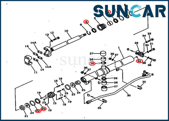 707-98-28600 7079828600 Lift Cylinder Seal Repair Kit Komatsu Crawler dozer D60P-12 D65E-12