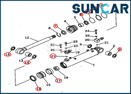 707-98-40020 Trimming Cylinder Repair Kit 7079840020 Dozer Seal Kits Fits Komatsu D65EX-12