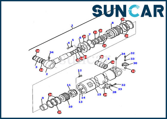 21D-61-12201 Arm Cylinder Seal Kit Komatsu Excavator Inner Repair Parts PC110R-1 Service Kit
