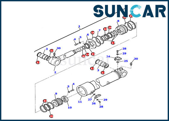 21D-61-13160 Hydraulic Arm Cylinder Seal Kits For Komatsu PC110R-1 Model Inner Replacement Kit