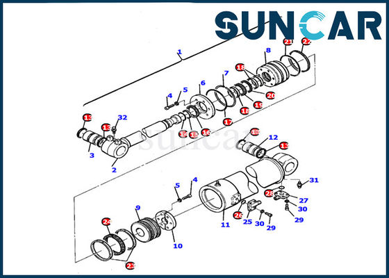 Komatsu 21D-61-15170 Blade Cylinder Seal Kit Gasket Kit PC110R-1 Excavator Repair Service Kit